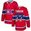 Adidas Canadiens #77 Pierre Turgeon Red Home Usa Flag Stitched Nhl Jersey Nhl