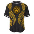 Cook Islands Polynesian Lion Head Gold Style Baseball Jersey | Colorful | Adult Unisex | S - 5Xl Full Size - Baseball Jersey Lf