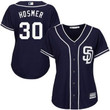 Padres #30 Eric Hosmer Navy Blue Alternate Women's Stitched Baseball Jersey MLB- Women's