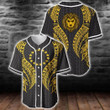 Cook Islands Polynesian Lion Head Gold Style Baseball Jersey | Colorful | Adult Unisex | S - 5Xl Full Size - Baseball Jersey Lf