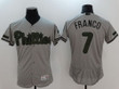 Men's Philadelphia Phillies #7 Maikel Franco Gray With Green Memorial Day Stitched Mlb Majestic Flex Base Jersey Mlb