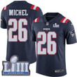 #26 Limited Sony Michel Navy Blue Nike Nfl Men's Jersey New England Patriots Rush Vapor Untouchable Super Bowl Liii Bound Nfl