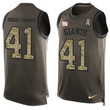 Men's New York Giants #41 Dominique Rodgers-Cromartie Green Salute To Service Hot Pressing Player Name & Number Nike Nfl Tank Top Jersey Nfl