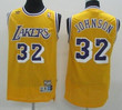 Los Angeles Lakers #32 Magic Johnson Yellow Swingman Throwback Jersey Nba