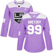 Adidas Los Angeles Kings #99 Wayne Gretzky Purple Fights Cancer Women's Stitched Nhl Jersey Nhl- Women's