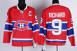 Montreal Canadiens #9 Maurice Richard Red Throwback Ccm Jersey Nhl