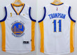 Men's Golden State Warriors #11 Klay Thompson White 2015 Championship Patch Jersey Nba