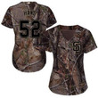 Padres #52 Brad Hand Camo Realtree Collection Cool Base Women's Stitched Baseball Jersey Mlb- Women's