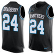 Men's Carolina Panthers #24 James Bradberry Black Hot Pressing Player Name & Number Nike Nfl Tank Top Jersey Nfl