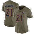 Nike Broncos #21 Su'a Cravens Olive Women's Stitched Nfl Limited 2017 Salute To Service Jersey Nfl- Women's