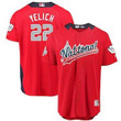 Men's National League #22 Christian Yelich Majestic Red 2018 Mlb All-Star Game Home Run Derby Player Jersey Mlb