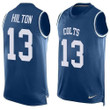 Men's Indianapolis Colts #13 T.Y. Hilton Royal Blue Hot Pressing Player Name & Number Nike Nfl Tank Top Jersey Nfl