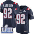 #92 Limited James Harrison Navy Blue Nike Nfl Men's Jersey New England Patriots Rush Vapor Untouchable Super Bowl Liii Bound Nfl