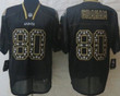 Nike New Orleans Saints #80 Jimmy Graham Lights Out Black Ornamented Elite Jersey Nfl