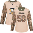 Adidas Pittsburgh Penguins #58 Kris Letang Camo 2017 Veterans Day Women's Stitched Nhl Jersey Nhl- Women's