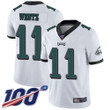 Eagles #11 Carson Wentz White Men's Stitched Football 100Th Season Vapor Limited Jersey Nfl