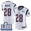 Women's New England Patriots #28 James White White Nike Nfl Road Vapor Untouchable Super Bowl Liii Bound Limited Jersey Nfl