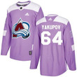 Adidas Avalanche #64 Nail Yakupov Purple Fights Cancer Stitched Nhl Jersey Nhl