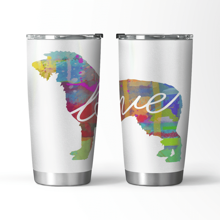 Irish Wolfhound Love - A Bright and Colorful Watercolor Style Gift Travel Mug