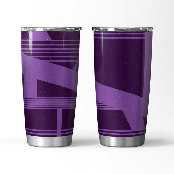 Royal Purple Violet Stripes Travel Mug