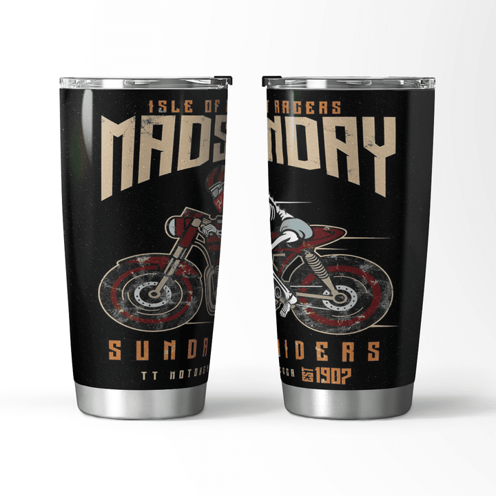 Isle Of Man Manx TT Bike Racing Mad Sunday Vintage Motorcycle Races Travel Mug