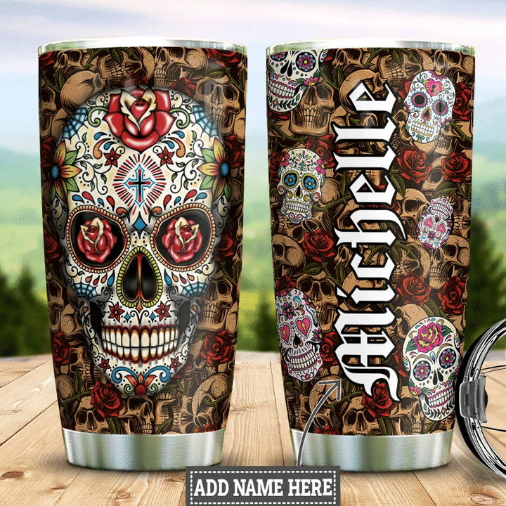 Sugar Skull Personalized HTC0712011 Stainless Steel Tumbler