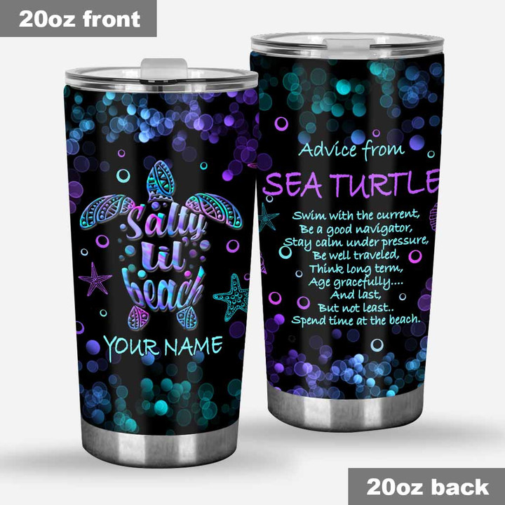 Salty Lil Beach - Turtle Personalized Tumbler