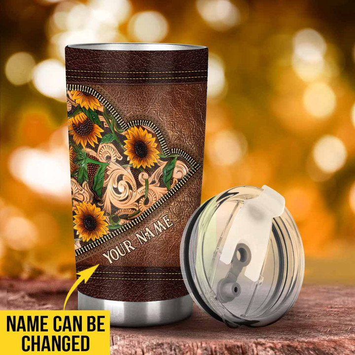 Horse Girl Sunflower Personalized 3D Printed Tumbler