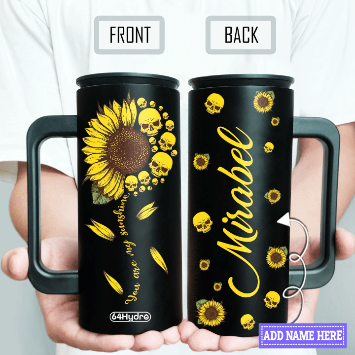 Sunflower Skull You Are My Sunshine Personalized KD2 HALZ2604009Z 12oz Stainless Steel Insulated Tumbler
