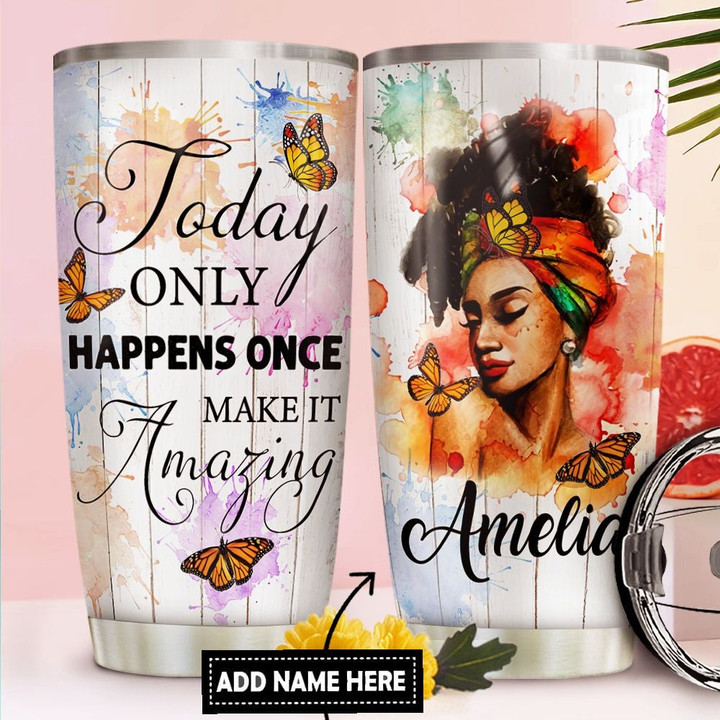 Black Woman Personalized DNC1211006 Stainless Steel Tumbler