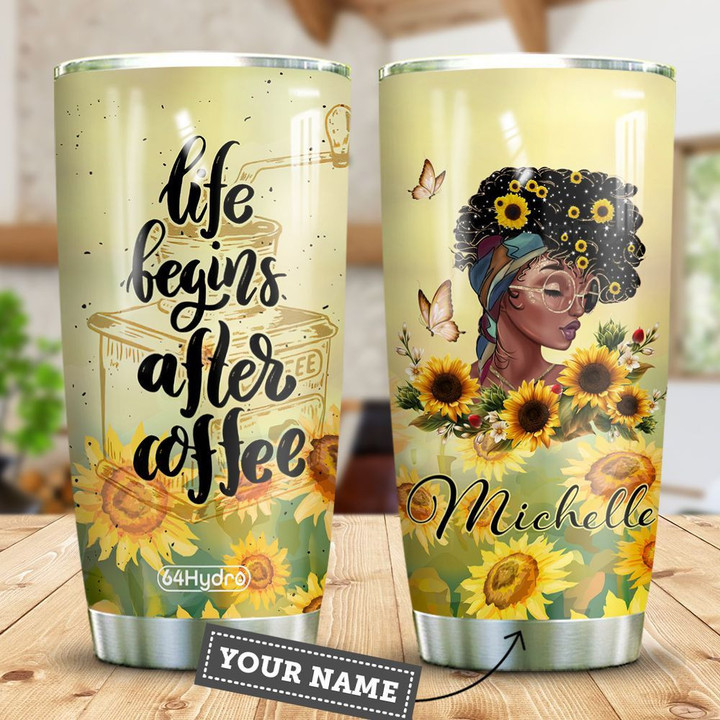 Coffee Black Women Personalized HTR2509024 Stainless Steel Tumbler