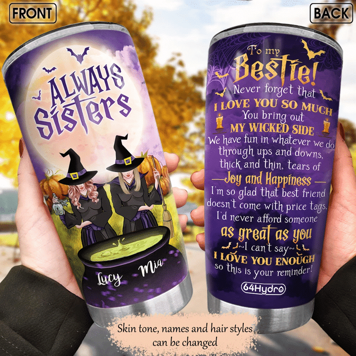 Halloween Bestie Always Sisters HTQZ2508016Z Stainless Steel Tumbler