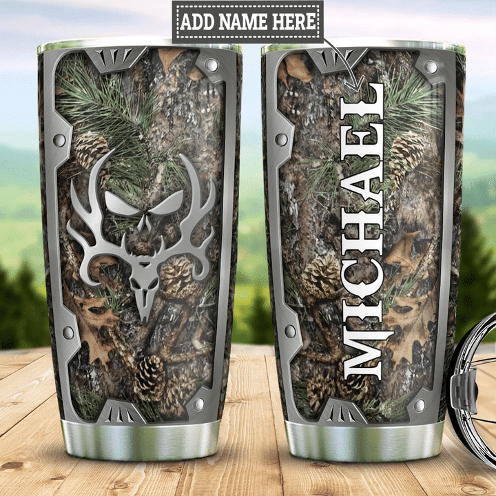 Personalized Camouflage Deer Skull HLZ1211009 Stainless Steel Tumbler