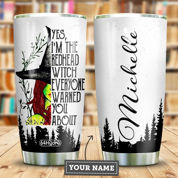 Redhead Witch Personalized HTR2809033 Stainless Steel Tumbler