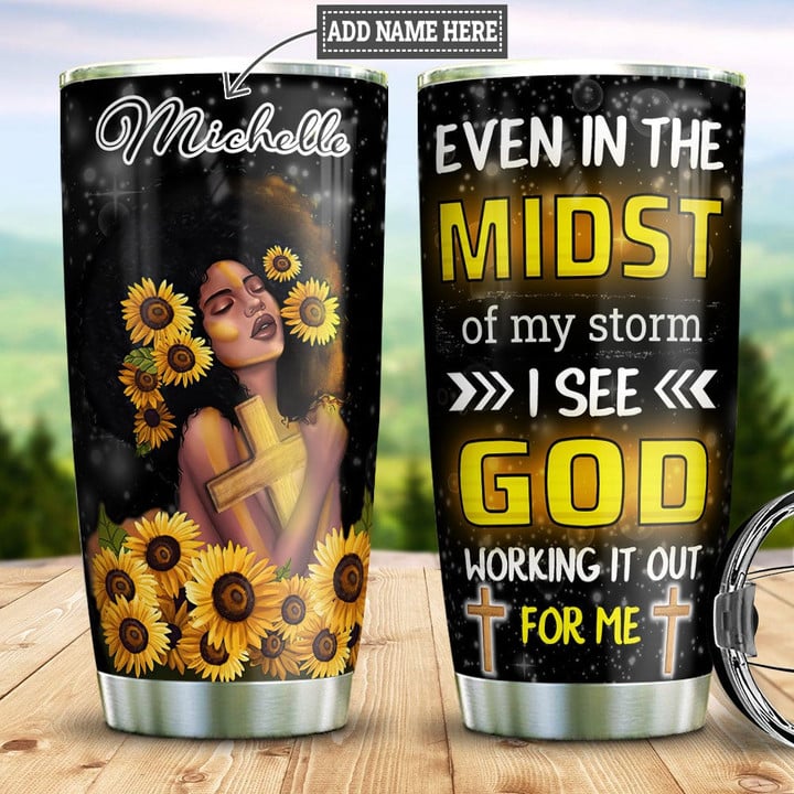 Personalized Black Women Storm DNB2412001 Stainless Steel Tumbler