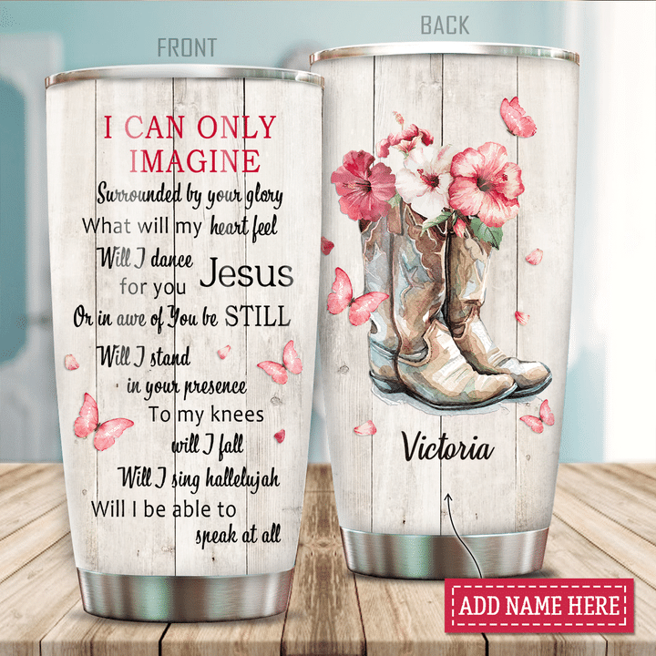 Personalized Pink Boots Glory In The Air Customized Tumbler