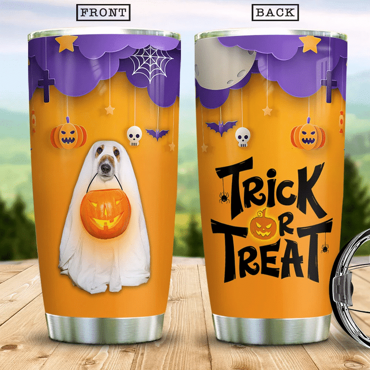 Trick Or Treat Ghost Dog Witch Boo Ghost Scary Pumpkin Trick Or Treat Halloween DNGB2106005Z Stainless Steel Tumbler