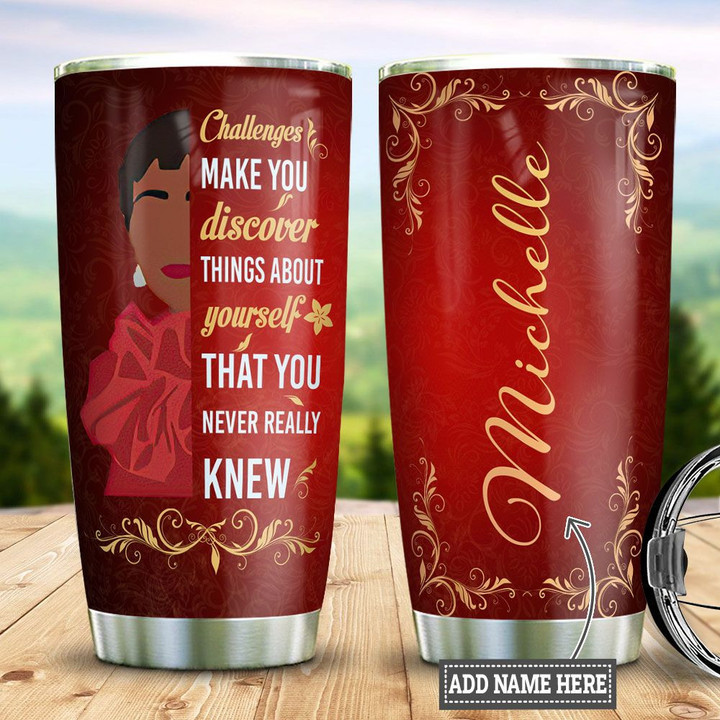 Personalized Black Women Discover Yourself Royal DNM0303001Z Stainless Steel Tumbler