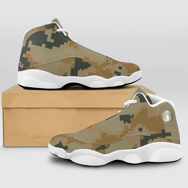 Camouflage Comfortable Basketball Shoes Cool Looking White Sole