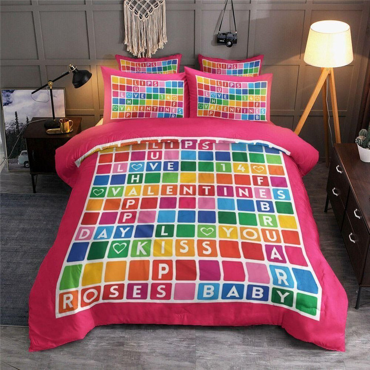 Valentines Day Game Set Comforter Duvet Cover With Two Pillowcase Bedding Set