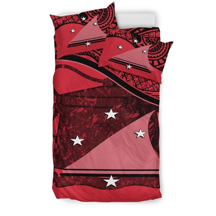 Tokelau Patriots Maroon Set Comforter Duvet Cover With Two Pillowcase Bedding Set
