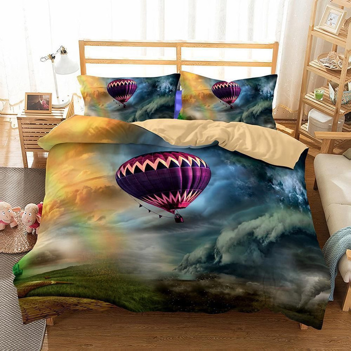 Tornado Hurricane Florence Path 3 Piece Digital Printing Set Comforter Duvet Cover With Two Pillowcase Bedding Set