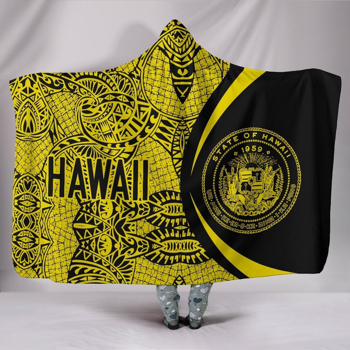 Hawaii Polynesian Hooded Blanket - Circle Style 04 J1