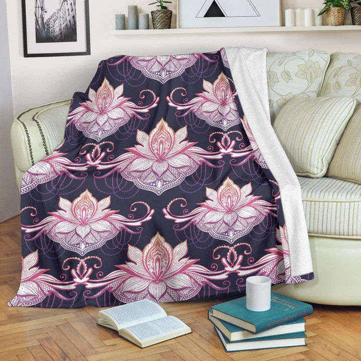 Ombre Lotus (Eclipse) - Throw Blankets