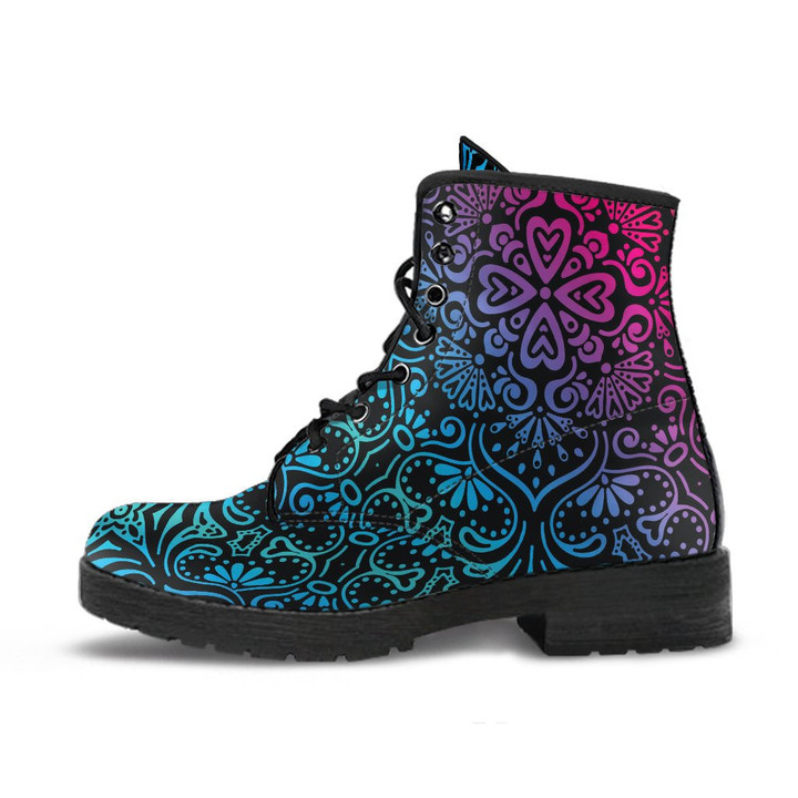 Bohemian Rainbow (Black) - Vegan Leather Boots