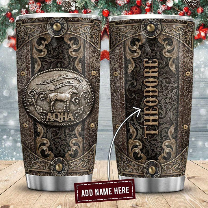 Metal Style American Quarter Horse Personalized Stainless Steel Tumbler