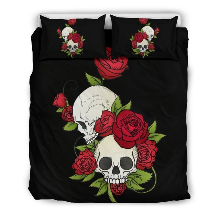 Skulls And Roses Bedding Set