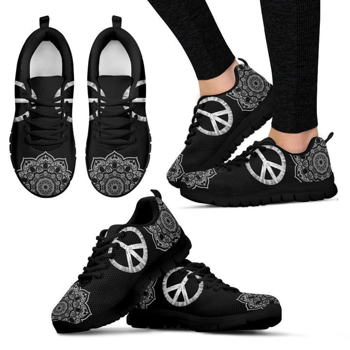 Black Peace Women'S Sneakers
