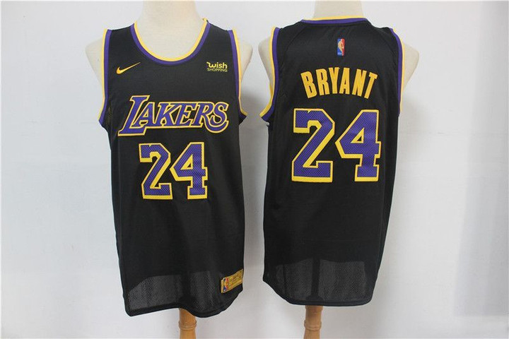 Men's Los Angeles Lakers #24 Kobe Bryant Black Nike Swingman 2021 Earned Edition Stitched Jersey With New Sponsor Logo Nba