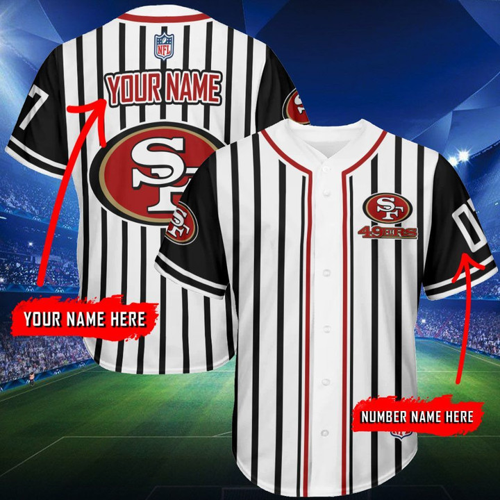 Personalize Baseball Jersey - Custom Name and Number Personalized SAN FRANCISCO 49ERS 166 Baseball Jersey For Fans - Baseball Jersey LF